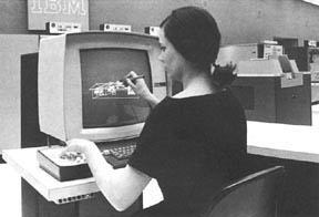 IBM 2250 - cad cizimi yapan bir kiz
