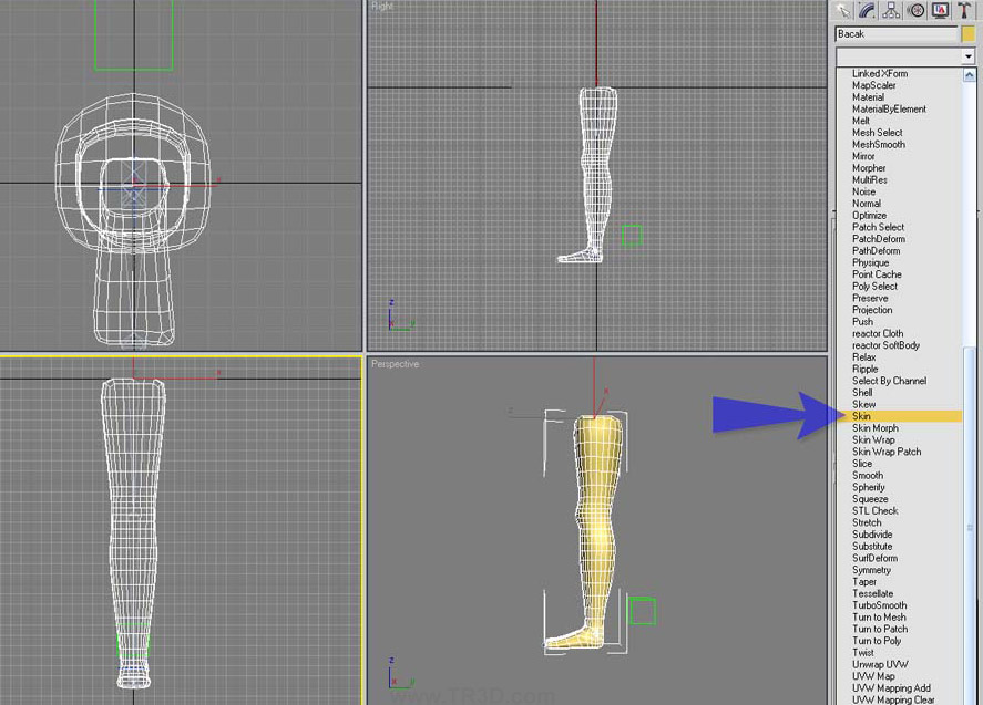 3dsmax ile skin modifieri uygulama