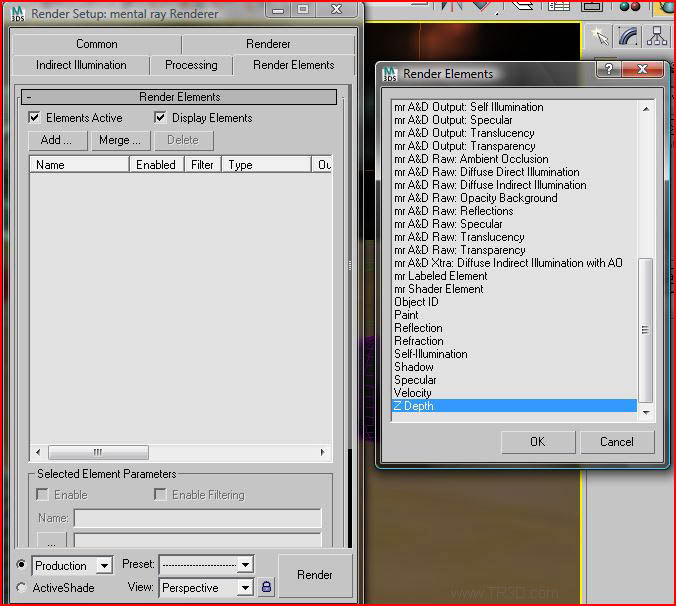 3dsma render elements