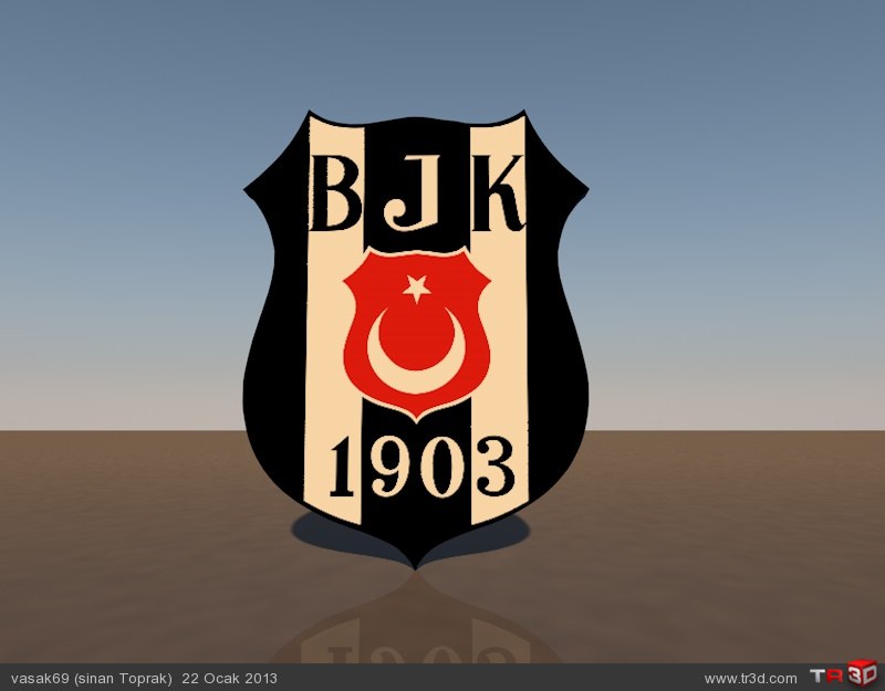 Beşiktaş spor takımı 3d  logosu.