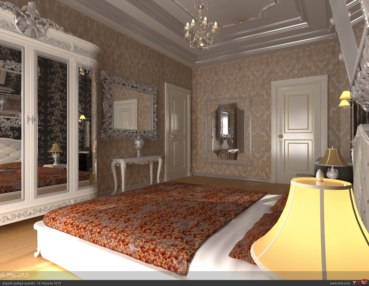 klasik yatak odası Mimari Projeler