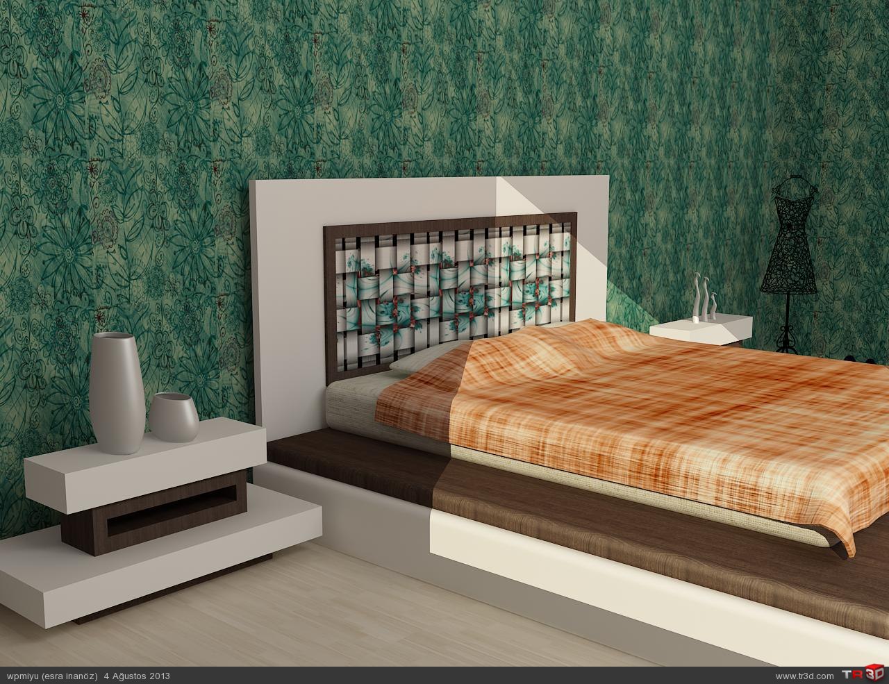 yatak odası 3D Çizimler
