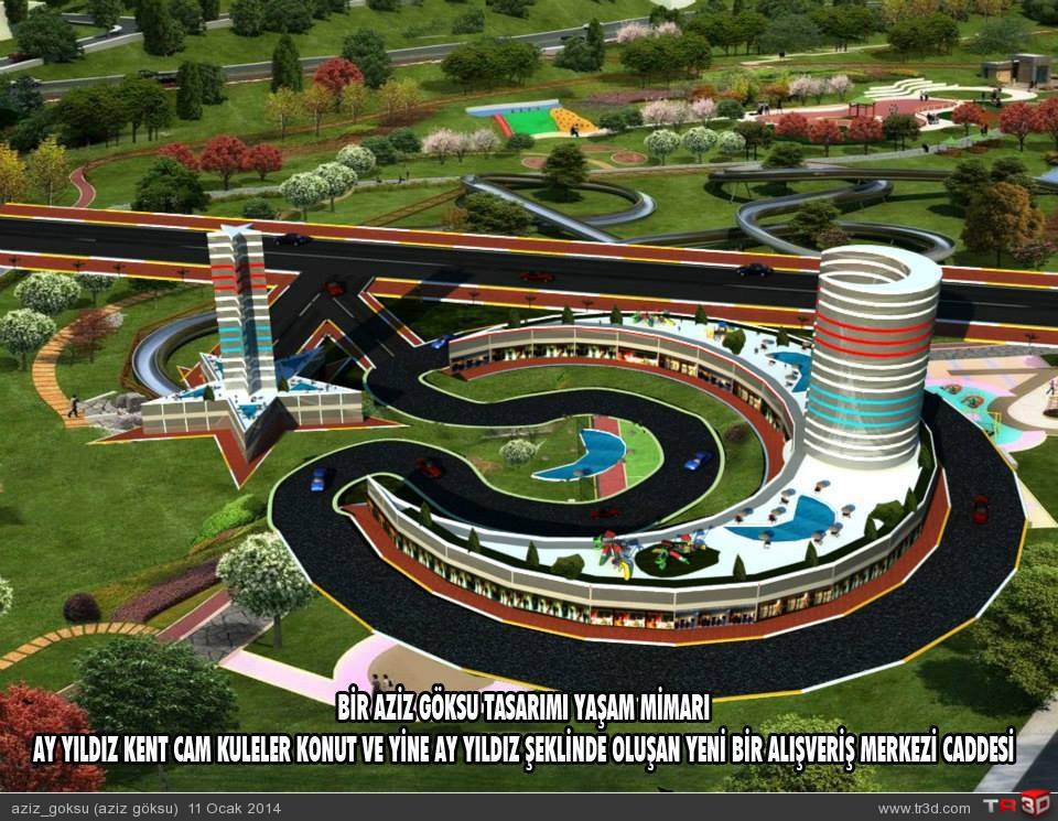 AY_YILDIZ KENT CAM KULELER 3D Çizimler