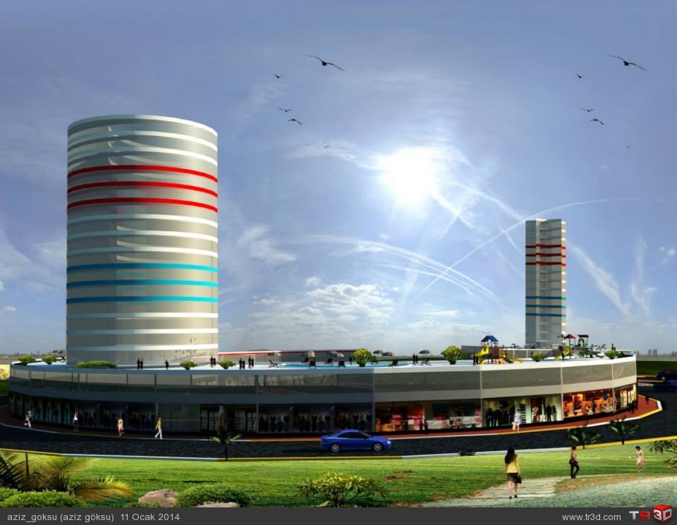 AY_YILDIZ KENT CAM KULELER 3D Çizimler