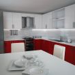 kırmızı beyaz mutfak