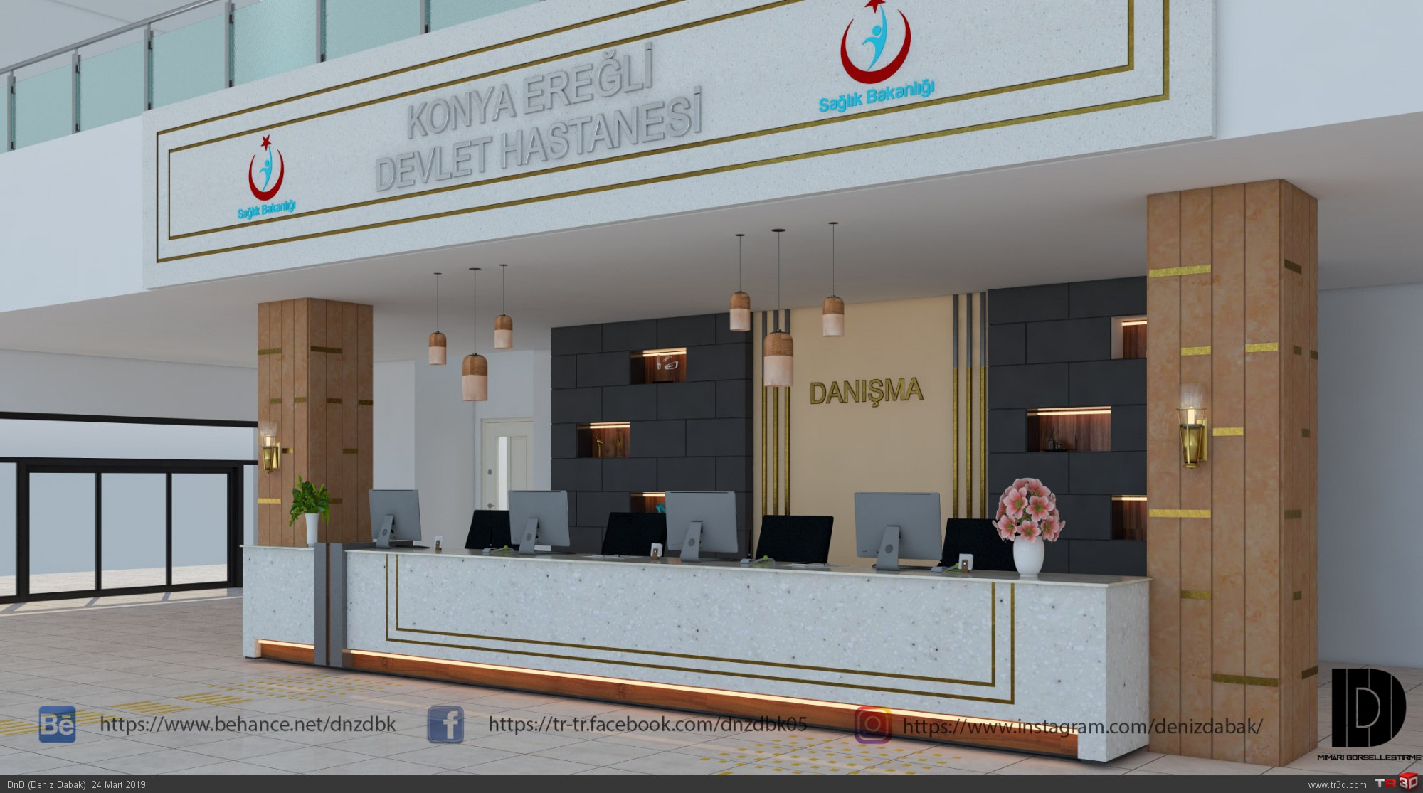 Konya Ereğli Devlet Hastanesi Giriş Banko Tasarımı