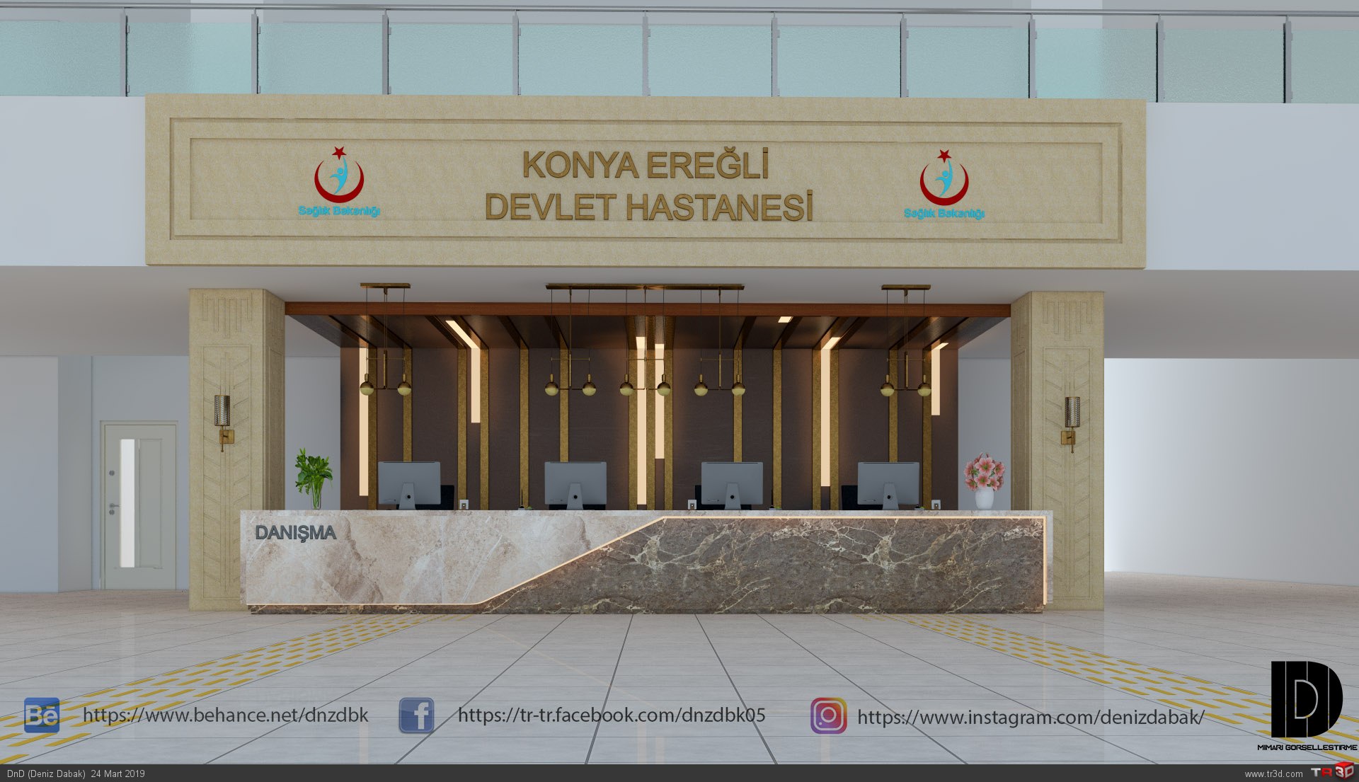 Konya Ereğli Devlet Hastanesi Giriş Banko Tasarımı 2