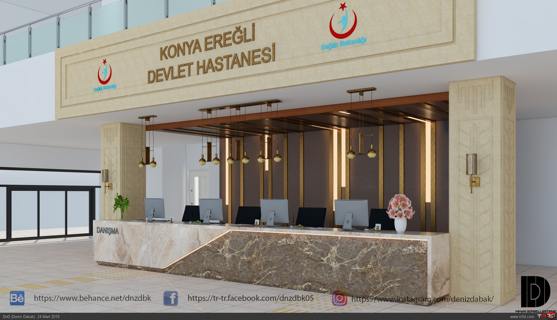 Konya Ereğli Devlet Hastanesi Giriş Banko Tasarımı 3