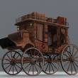 Wild west Stagecoach Low Poly 3d model