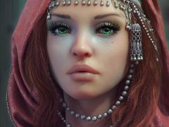 Green-Eyed Foreign Woman